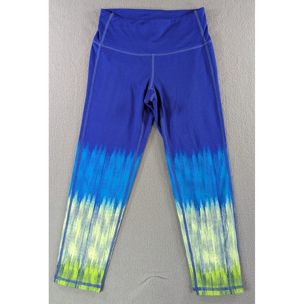 Athleta Womens High Rise Chaturanga Ombre Crop Leggings XXS Blue Yellow